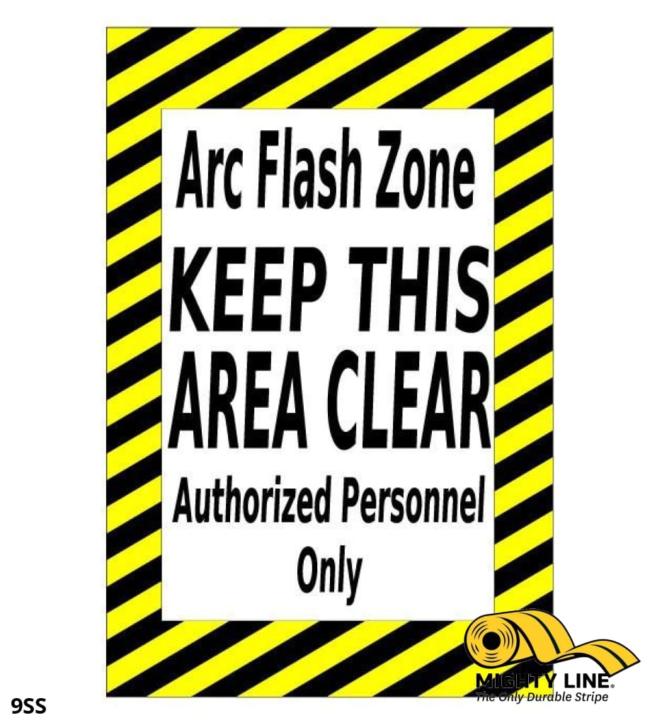 Mighty Line ARC Flash Zone Caution Sign - 1 Sign - Floor Marking