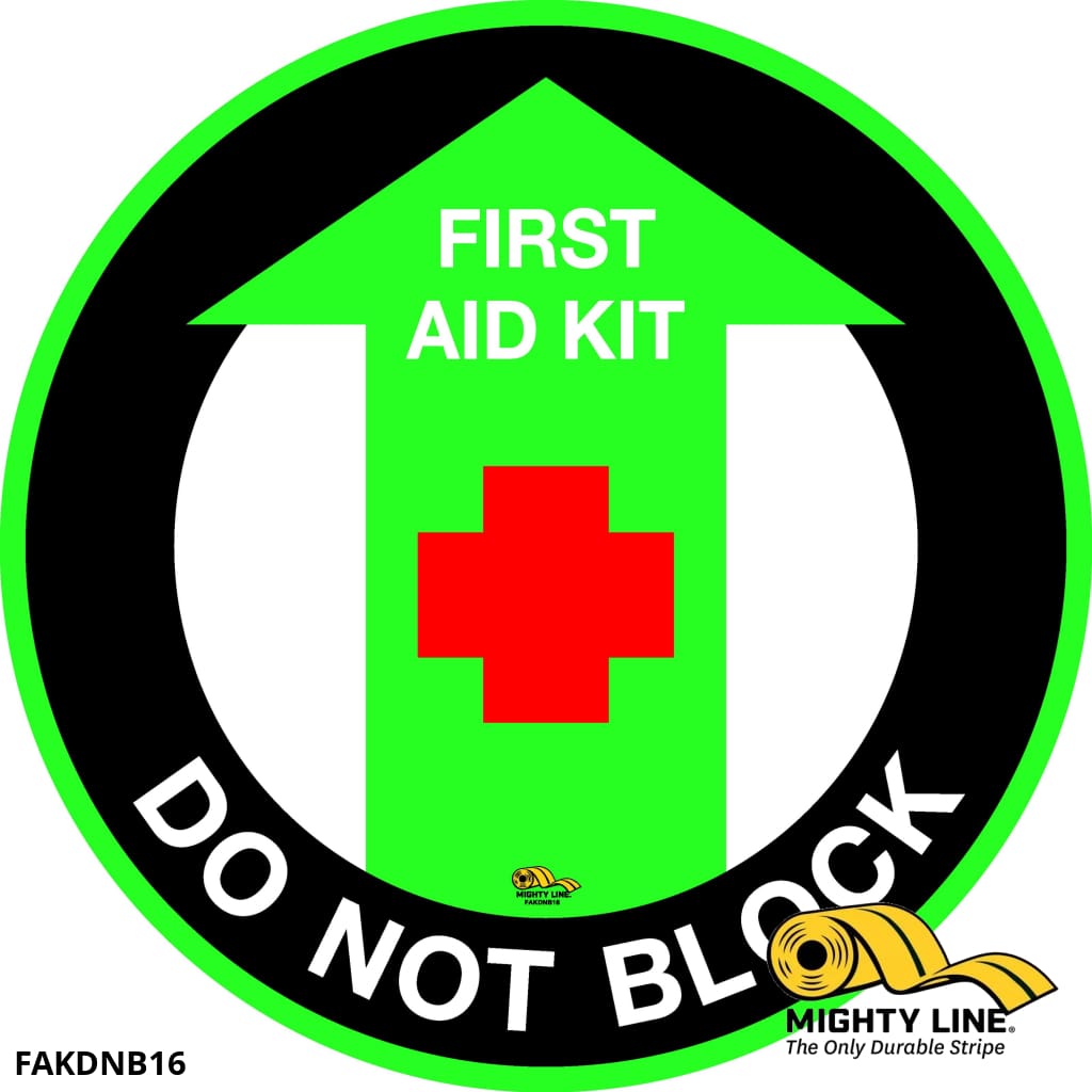 Mighty Line First Aid Do Not Block Floor Sign