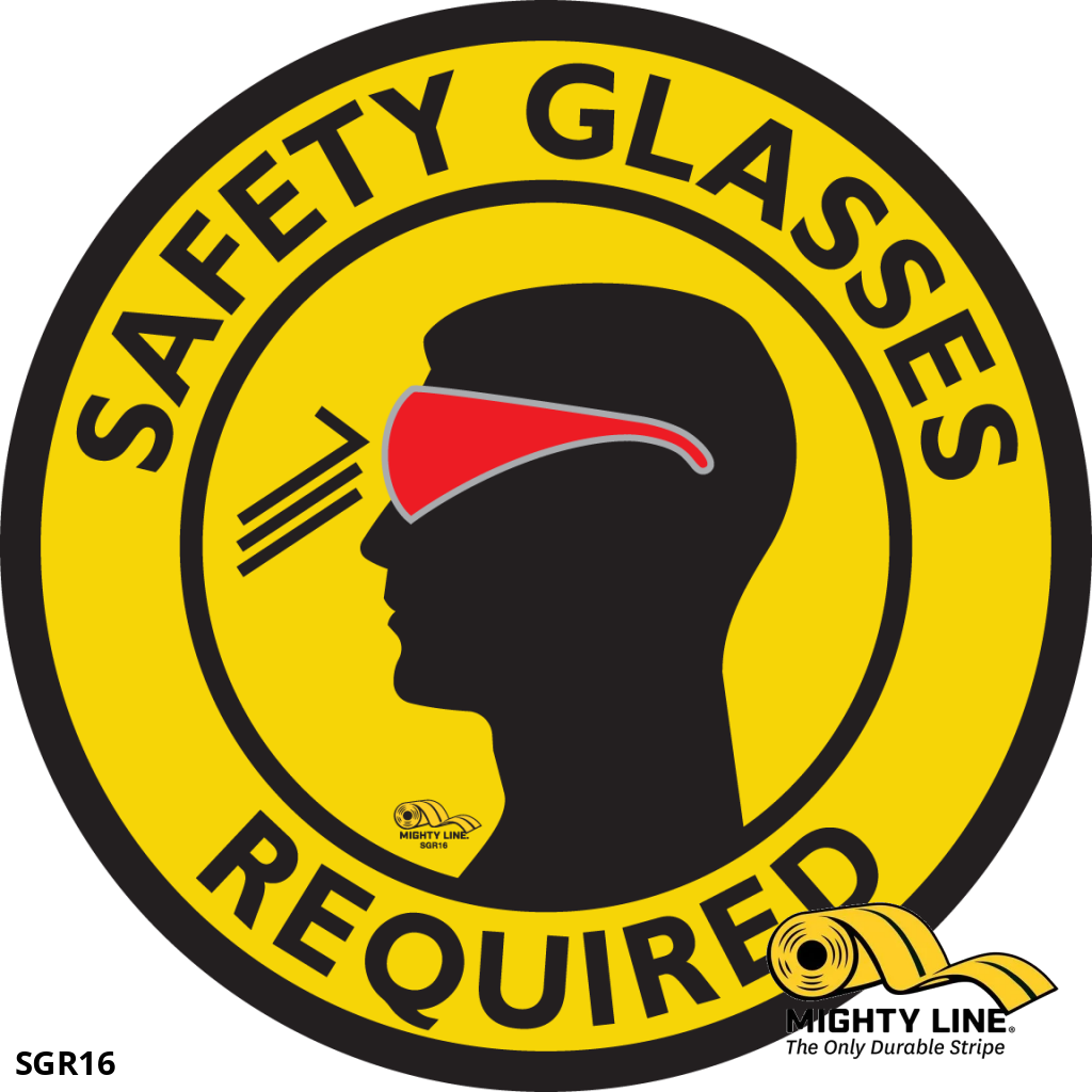 Mighty Line Safety Glasses Required Floor Sign