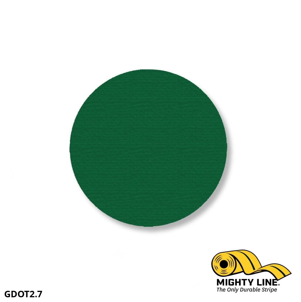 Mighty Line Tape 2.7” Green Floor Tape Dots – Pack of 100