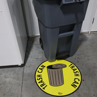 Mighty Line Trash Can Floor Signs - Yellow Product