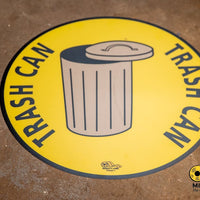 Mighty Line Trash Can Floor Signs - Yellow