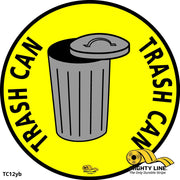Mighty Line Trash Can Floor Signs - Yellow