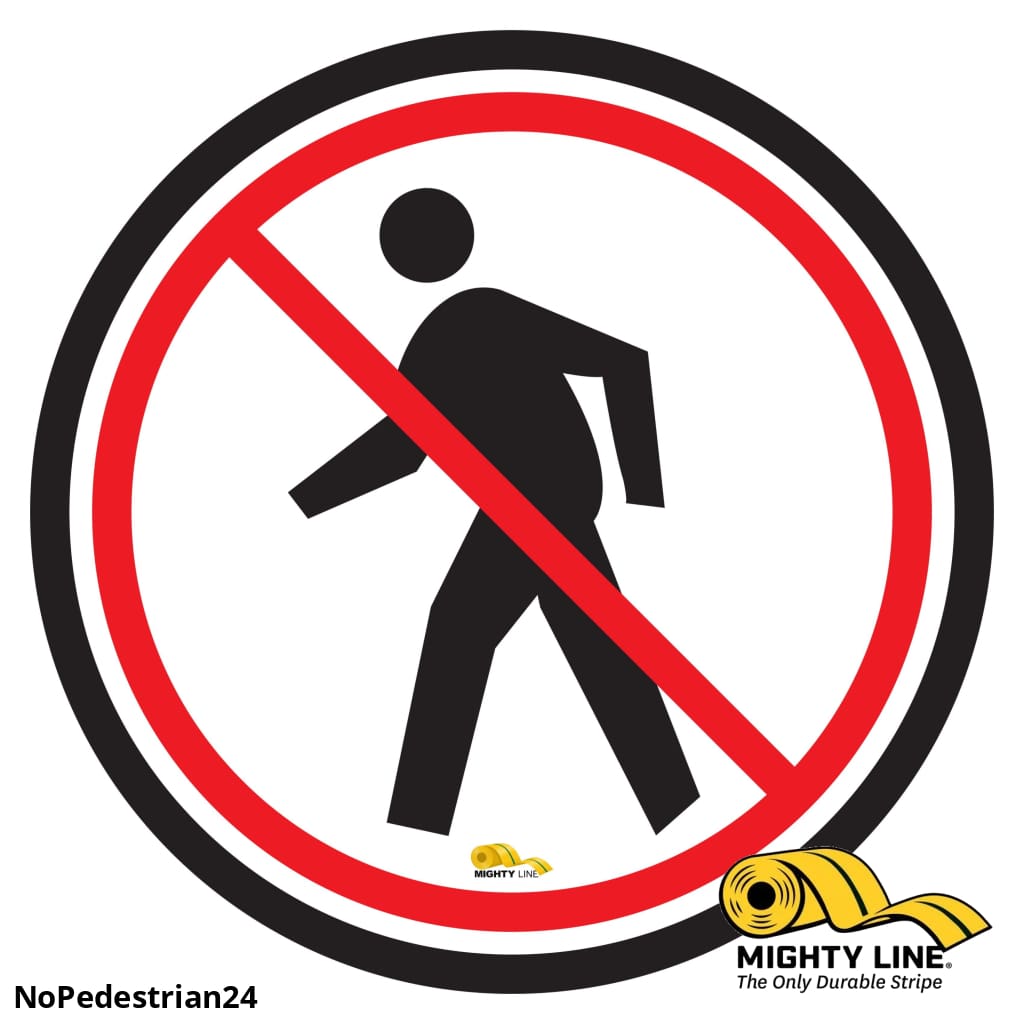 No Pedestrian Floor Sign - Floor Marking Sign, 24"