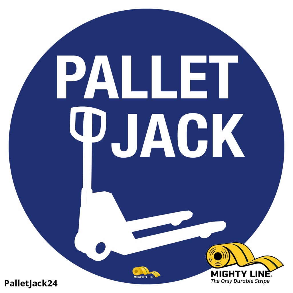 Pallet Jack, Mighty Line Floor Sign, Industrial Strength, 24" Wide