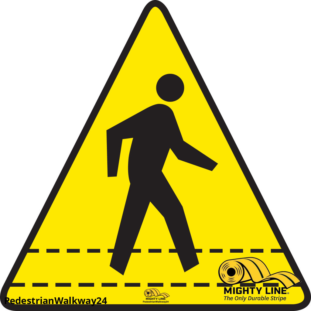 Pedestrian Walkway Floor Sign - Floor Marking Sign, 24"