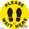 Please Wait Here Safety Floor Sign