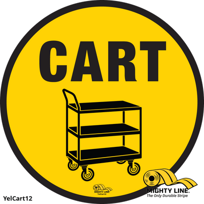 Push Cart Mighty Line Floor Sign, Industrial Strength,
