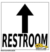 Restroom Ahead Arrow Sign - 1 Sign - Floor Marking