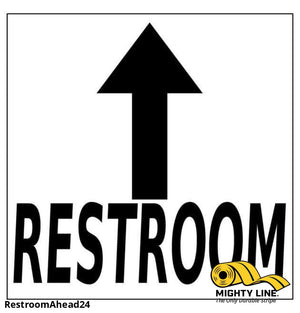 Restroom Ahead Arrow Sign - 1 Sign - Floor Marking