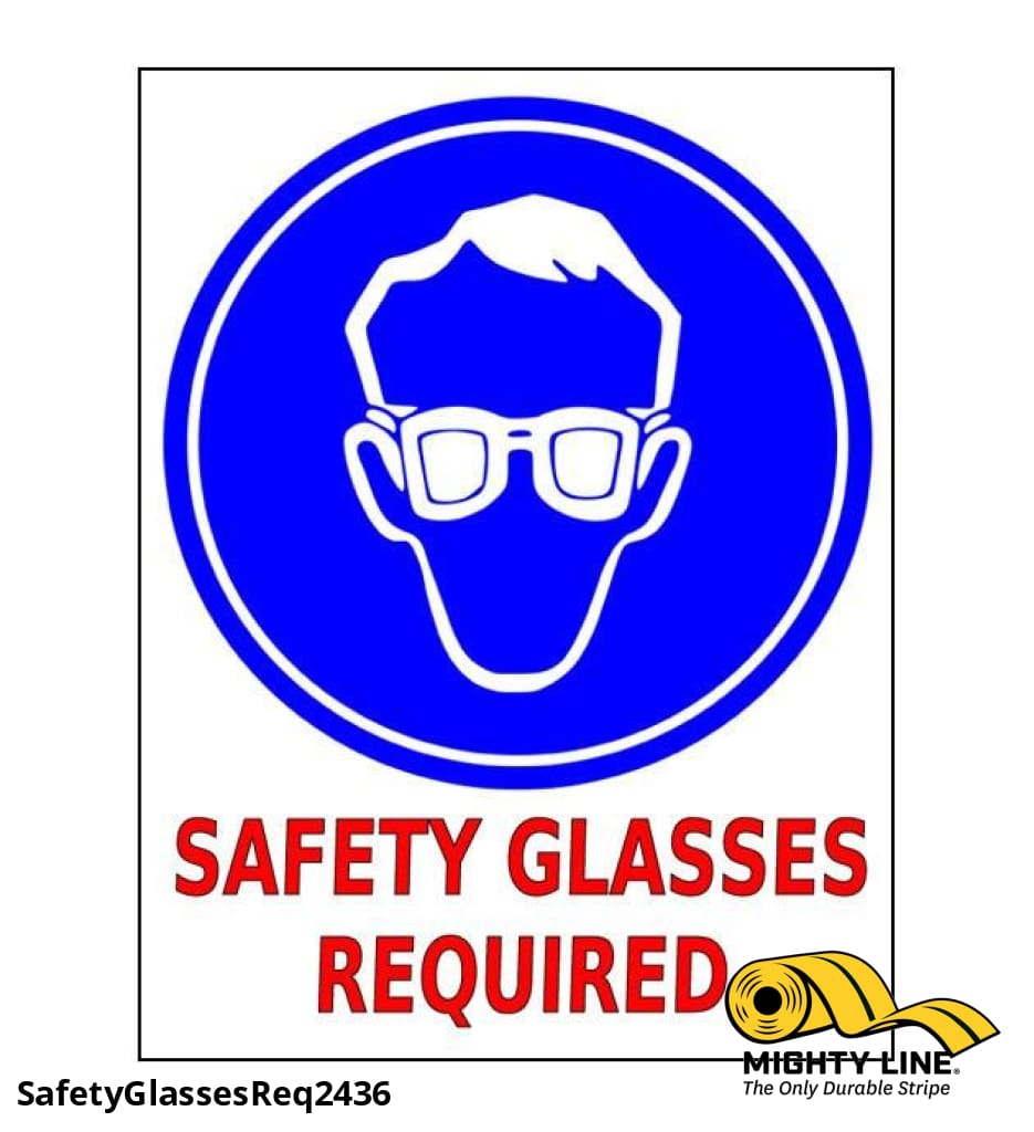 Safety Glasses Required Sign - 1 Sign - Floor Marking