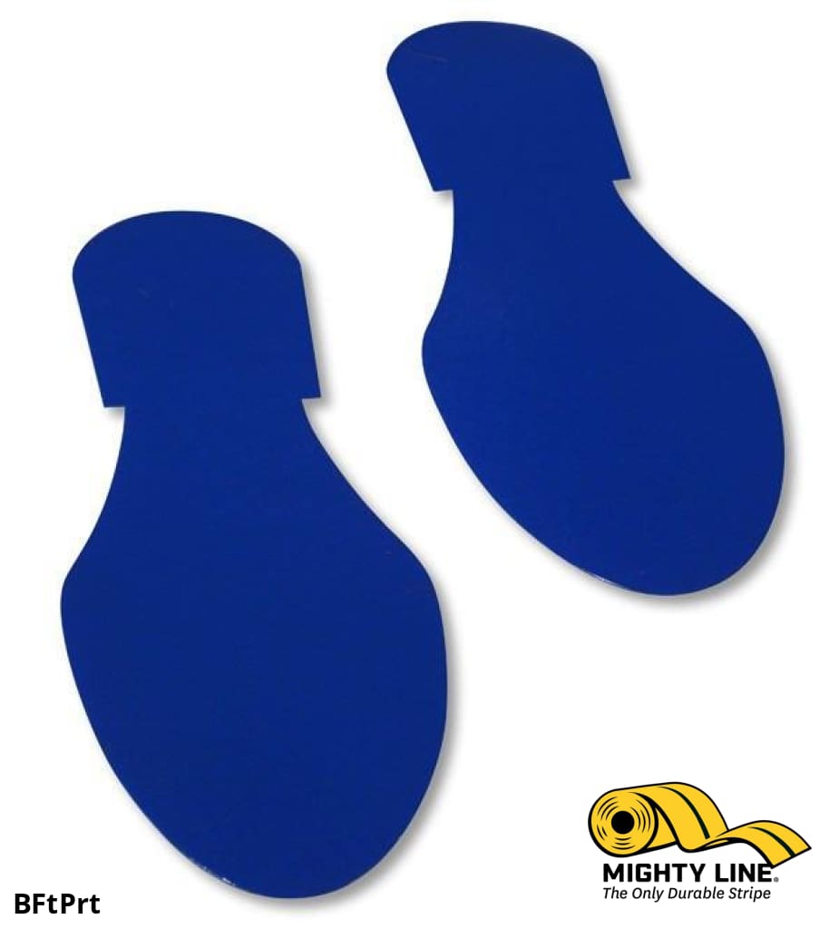 Solid Colored BLUE Footprint - Pack of 50 - Floor Marking