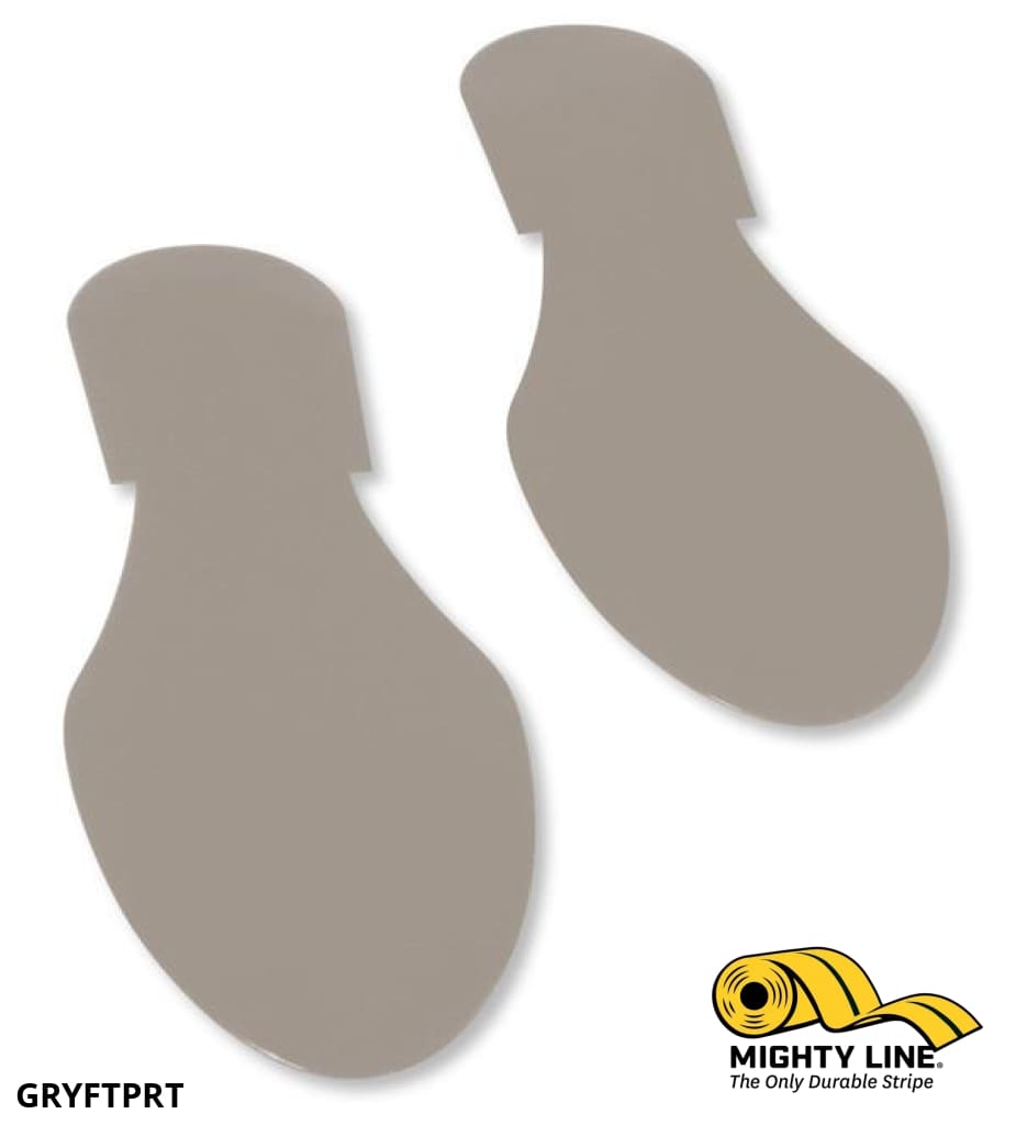 Solid Colored GRAY Footprint - Pack of 50 - Floor Marking