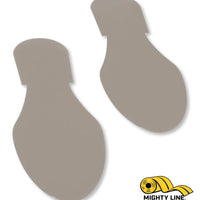 Solid Colored GRAY Footprint - Pack of 50 - Floor Marking