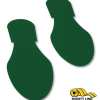 Solid Colored GREEN Footprint - Pack of 50 - Floor Marking