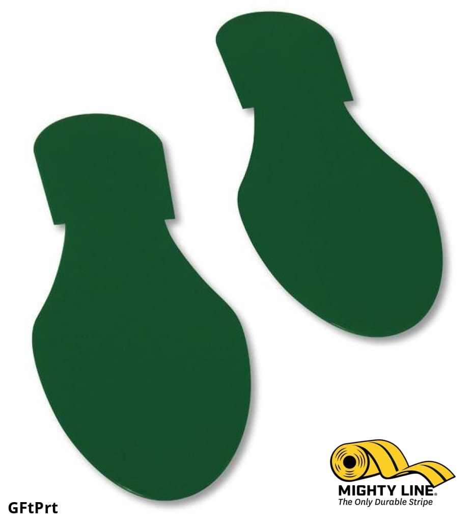 Solid Colored GREEN Footprint - Pack of 50 - Floor Marking