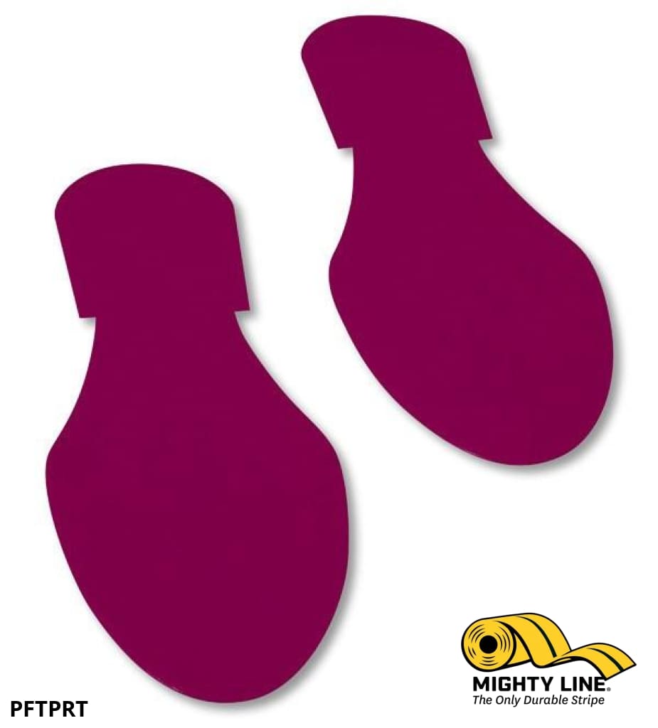 Solid Colored PURPLE Footprint - Pack of 50 - Floor Marking