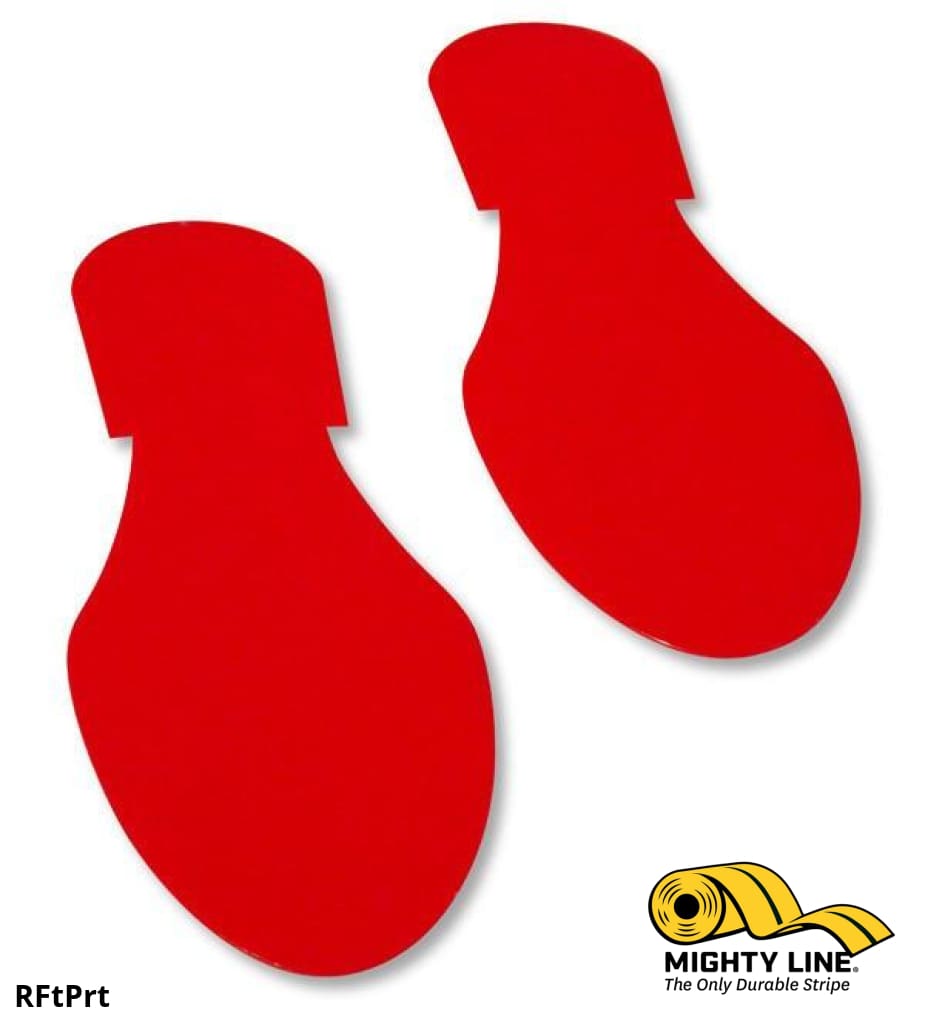 Solid Colored RED Footprint - Pack of 50 - Floor Marking