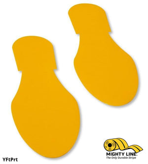 Solid Colored YELLOW Footprint - Pack of 50 - Floor Marking
