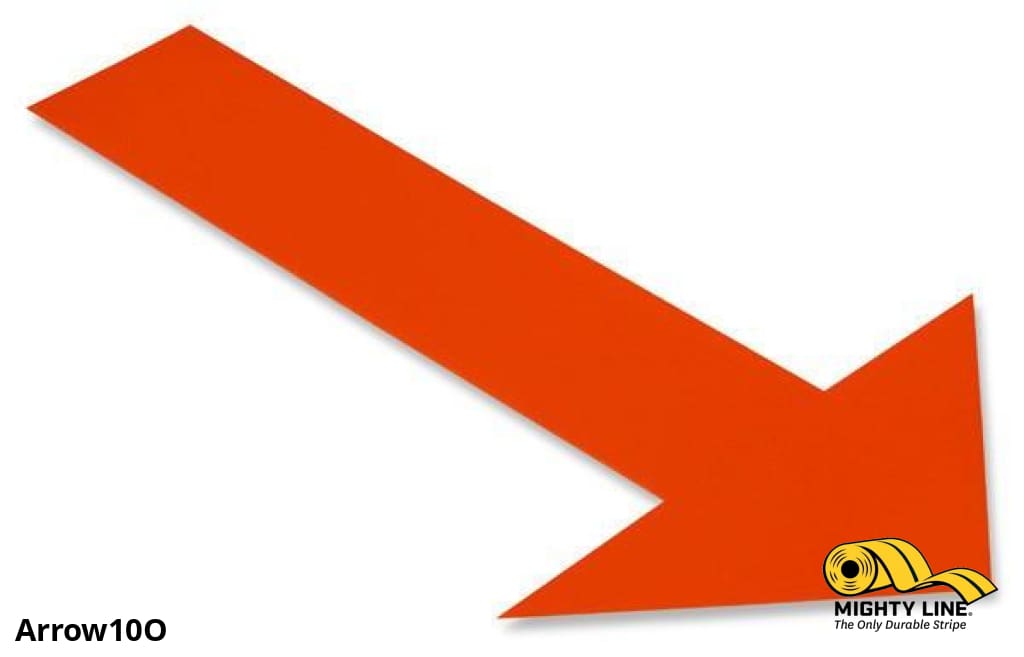 Solid ORANGE Arrow - Pack of 50 - Floor Marking