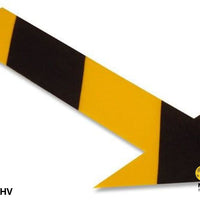 Solid Yellow Floor Tape Arrow with Black Chevrons – Pack of 50