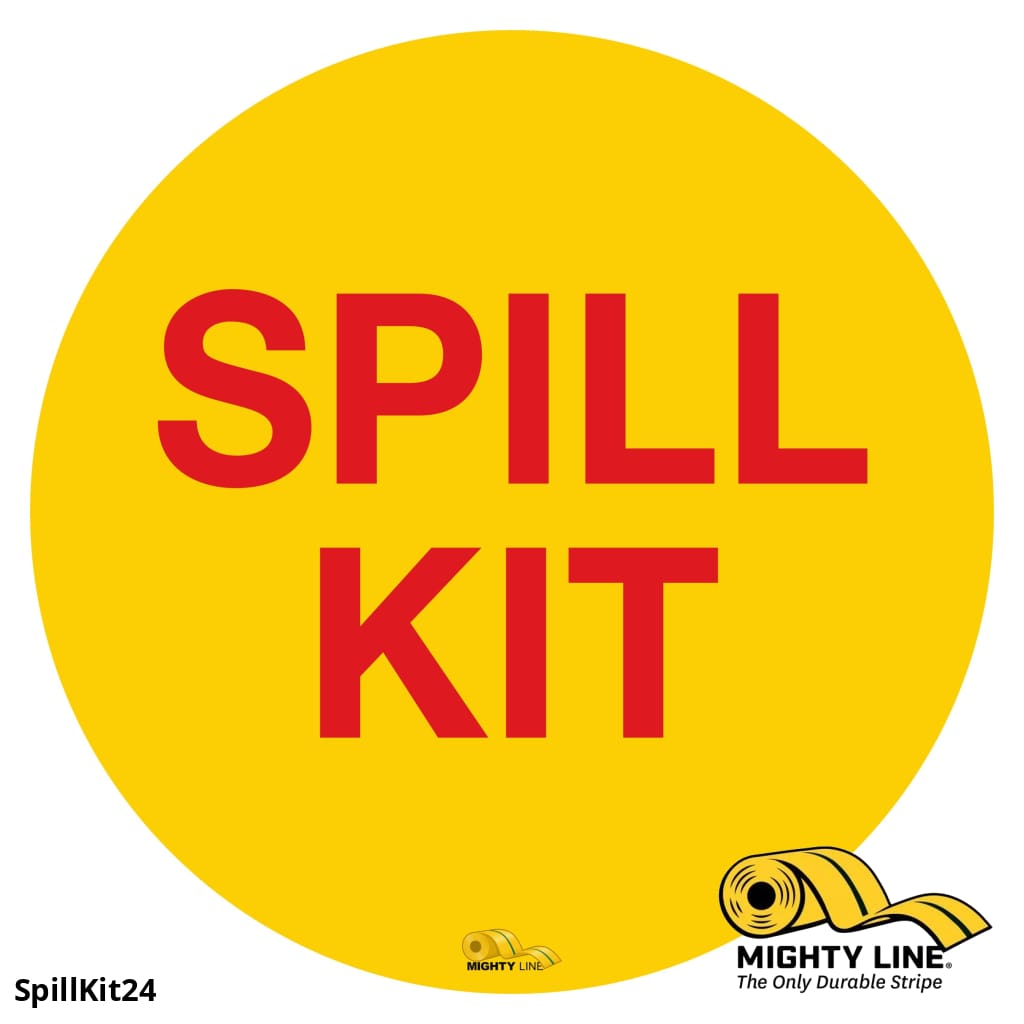 Spill Kit, Mighty Line Floor Sign, Industrial Strength, 24" Wide