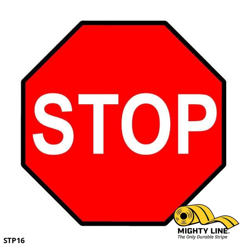 STOP ロードサイン 看板 Standard Red Stop Sign - Floor Marking – Mighty Line Floor Tape