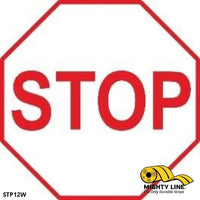 Stop Sign Floor Sign – White