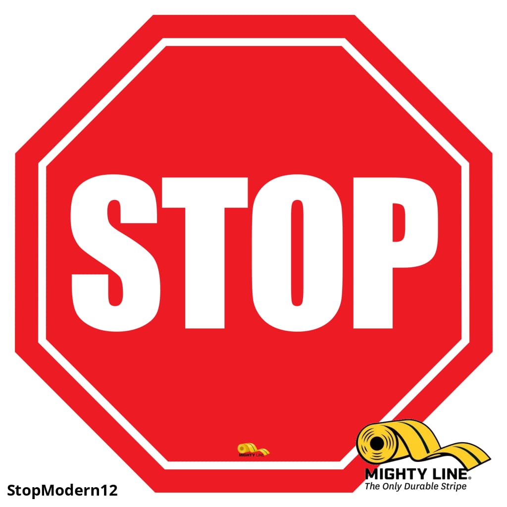 Stop Sign Modern Floor Sign - Floor Marking Signs