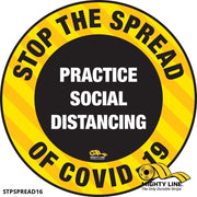 Stop The Spread Floor Sign - COVID-19 Floor Marking - Heavy Duty Sign