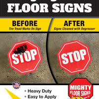 Stop Watch For Pedestrians Floor Sign - 24" - Heavy Duty Floor Signs