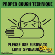 Virus Prevention Floor Sign, Proper Cough Technique Floor Sign SKU: COVID19Cough