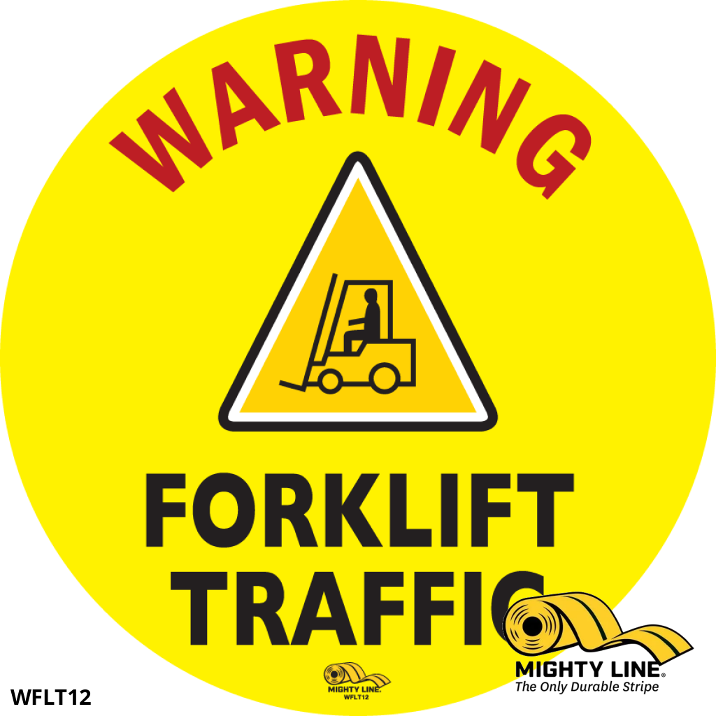 Warning Forklift Traffic Floor Signs – Mighty Line Floor Tape