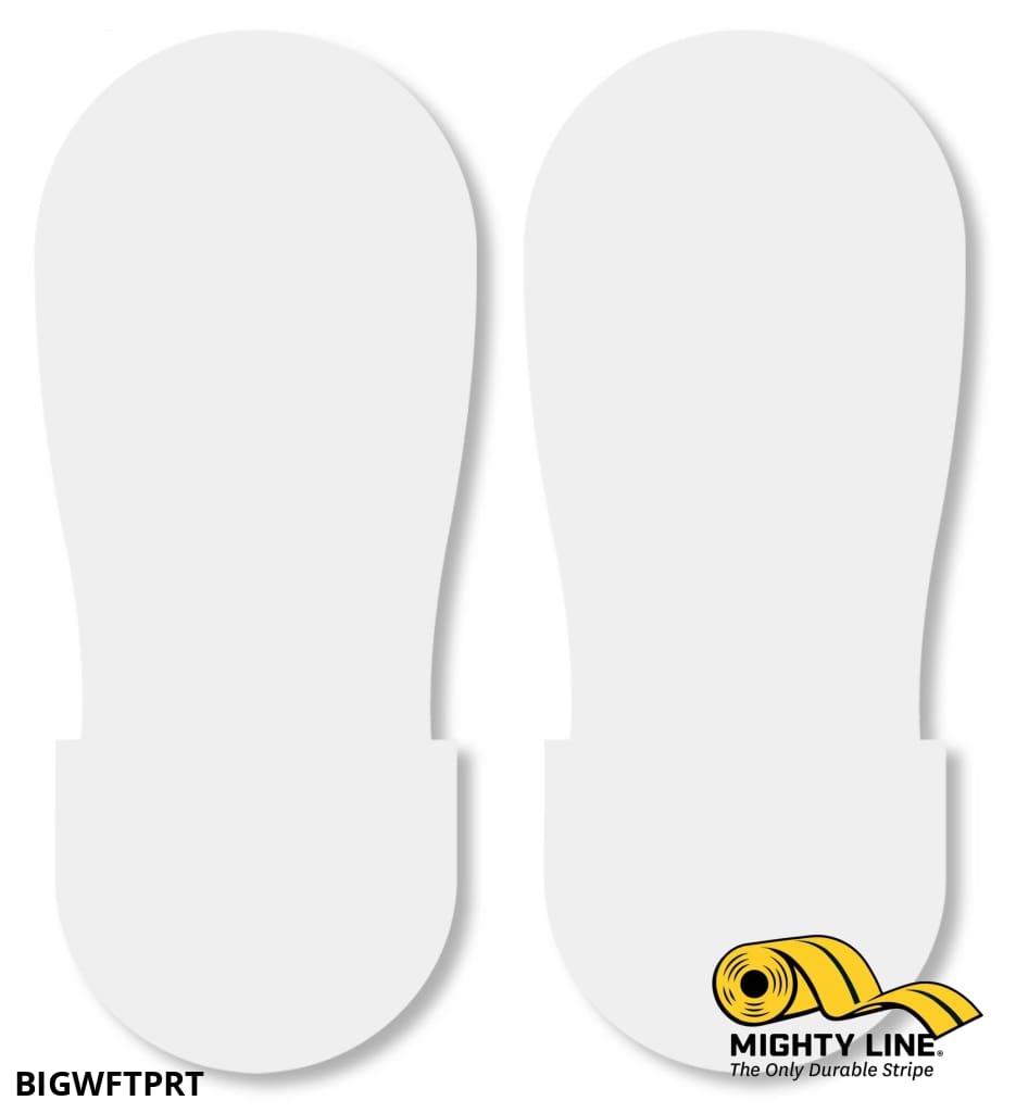 WHITE BIG Footprint - Pack of 50 - Floor Marking