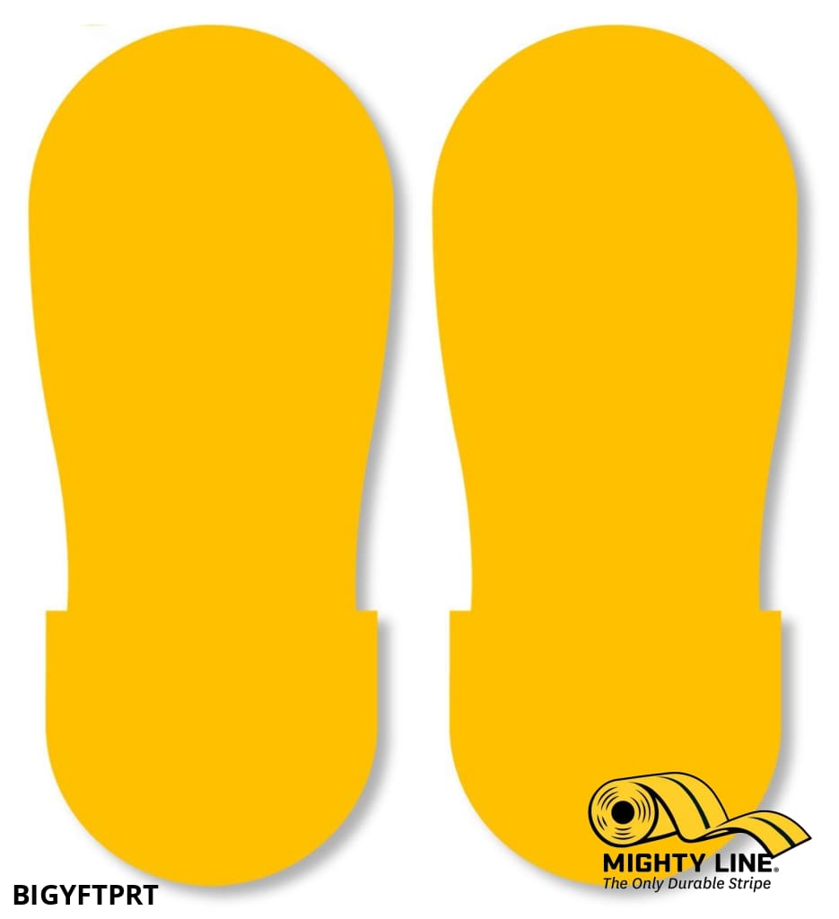 YELLOW BIG Footprint - Pack of 50 - Floor Marking