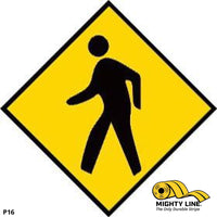 Yellow Pedestrian Floor Sign