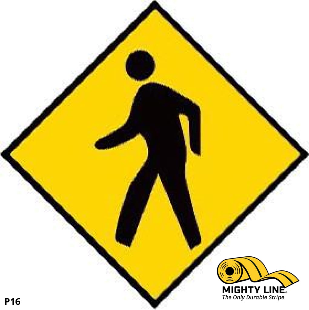 Yellow Pedestrian Floor Sign