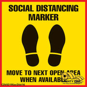 Social Distancing Marker 16", Social Distancing Floor Sign SKU: COVID19SocDist